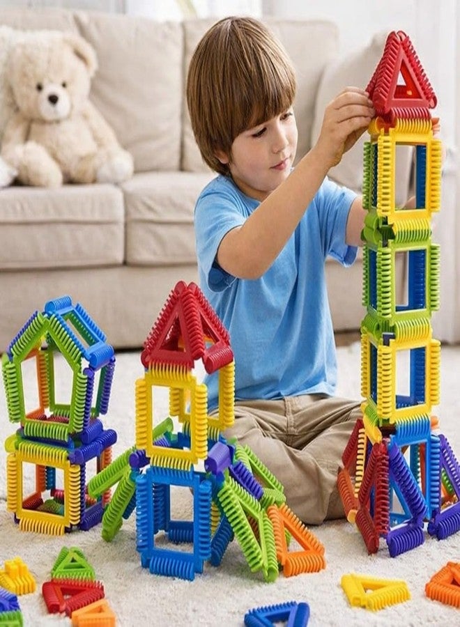MOPANIRAJ Soft Insert Geometric Building Blocks Learning Puzzles Shape Sorter Toys Toddler Toys (Pack of 20 Pcs), Colorful Interlocking Construction Set, Educational STEM Toy for Kids - Image 1